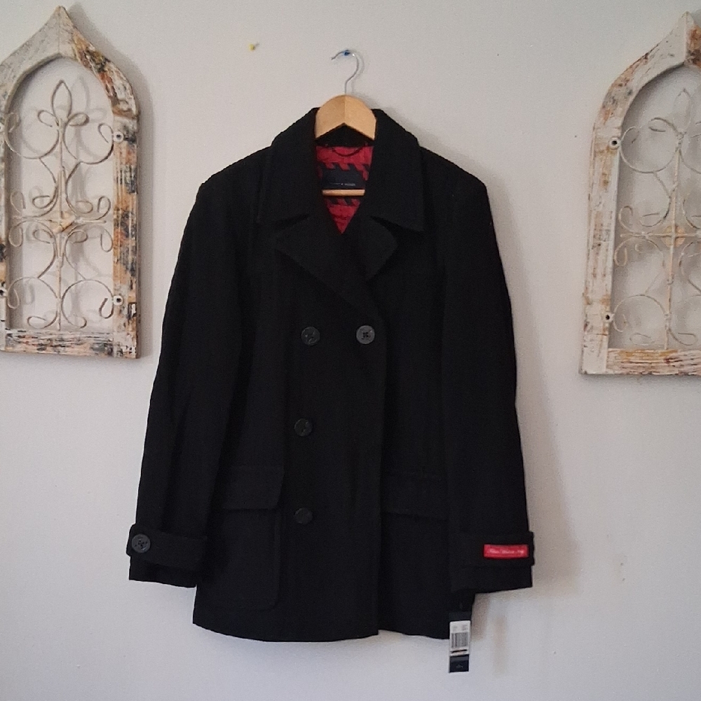 Tommy Hilfiger Men's Black Peacoat